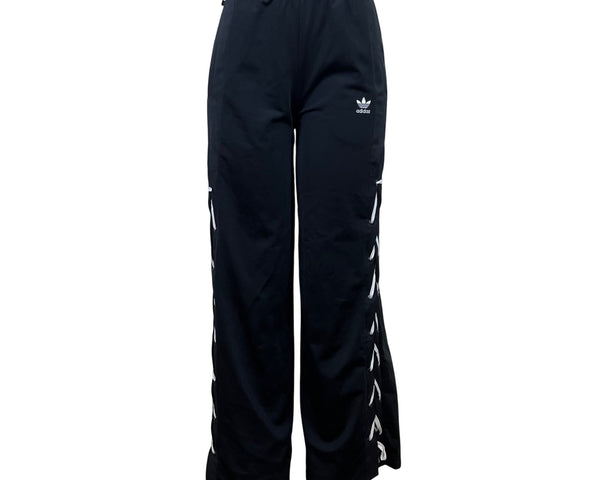 Adidas Womens Black Track Pants Parley Elastic Waist Wide Leg Sz XS