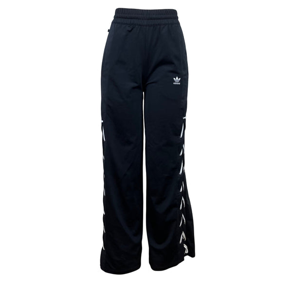 Adidas Womens Black Track Pants Parley Elastic Waist Wide Leg Sz XS