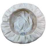 Vintage Woodleigh Woodward and Lothrop Ivory Pleated Hat With Wide Rolled Brim