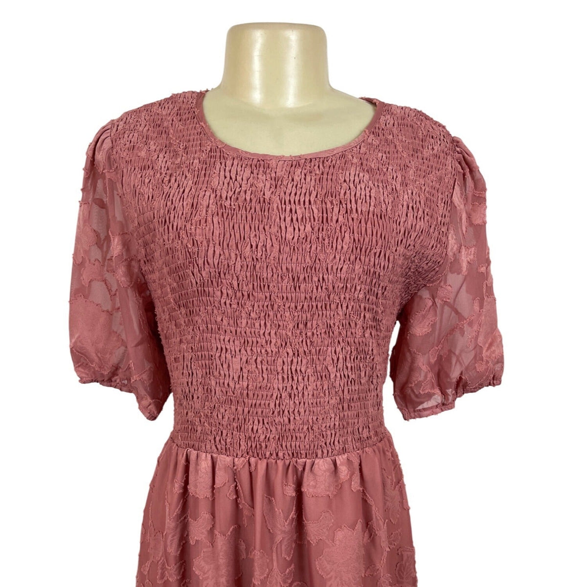 S.Deer Rose Womens Smocked A-Line Maxi Dress With Floral Pattern Sz 2XL - New