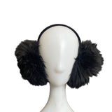 Fluffy Black Faux Fur Earmuffs For Cold Weather