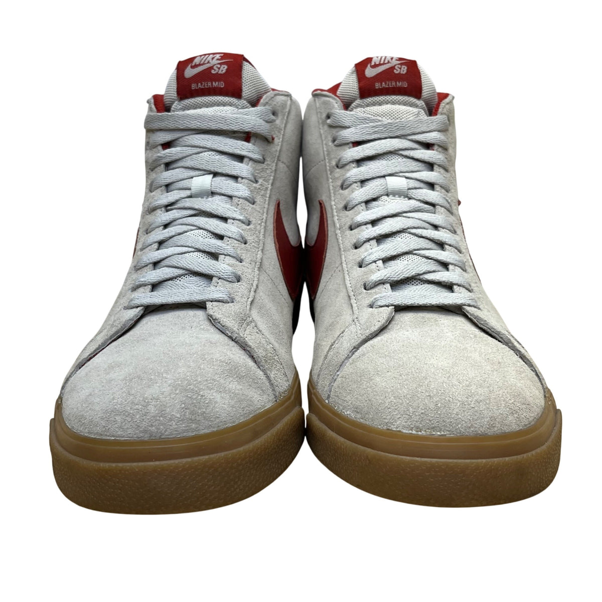 Nike SB Men’s Grey & Red Suede Blazer Mid ”For The City“ Sneakers Size 11.5