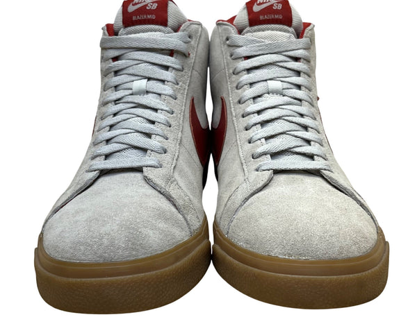 Nike SB Men’s Grey & Red Suede Blazer Mid ”For The City“ Sneakers Size 11.5