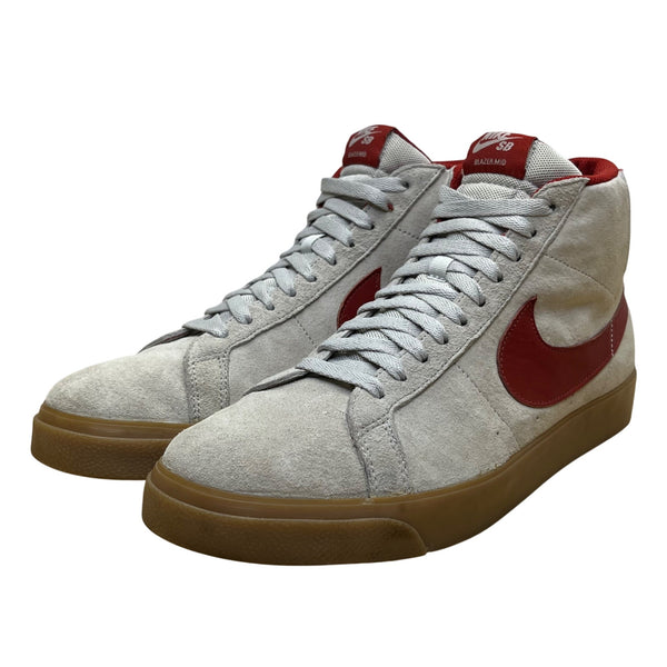 Nike SB Men’s Grey & Red Suede Blazer Mid ”For The City“ Sneakers Size 11.5