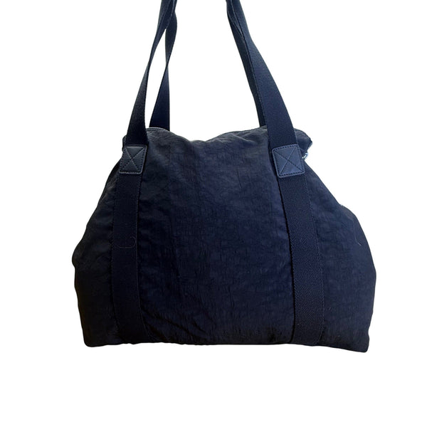 Kipling Womens Black Nylon With Zipper Closure & Monkey Keychain Tote Bag