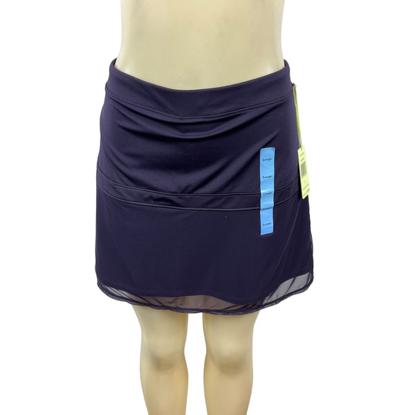 Tangerine Women's Blue Skirt Mesh Overlay Size L