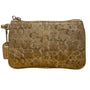 Coach Women’s Gold Jacquard Signature Wristlet Clutch Bag With Detachable Strap