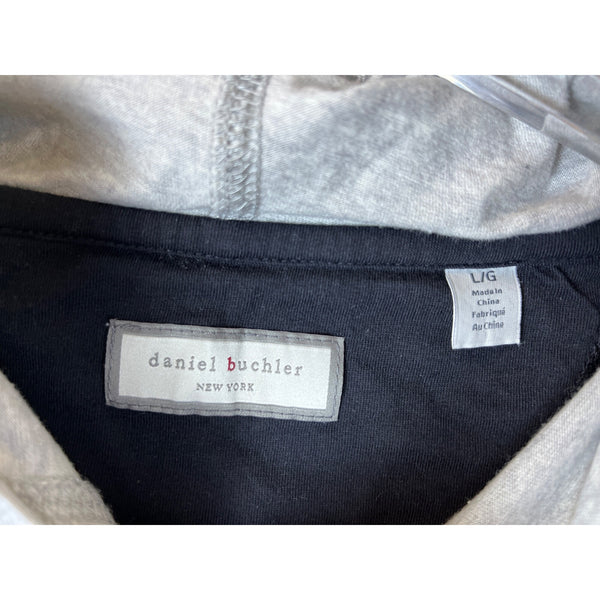 Daniel Buchler Mens Charcoal Gray Long-Sleeve Pullover Hoodie Casual Lightweight Size L