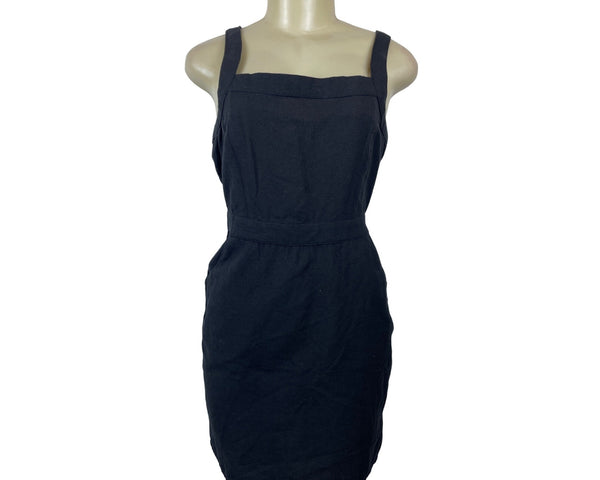 Justfab Women's Black Slip Sleveless Dress with Outer Pockets Sz S - New
