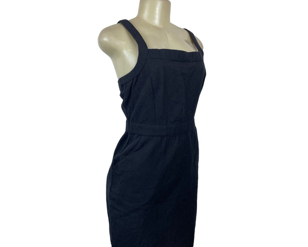 Justfab Women's Black Slip Sleveless Dress with Outer Pockets Sz S - New