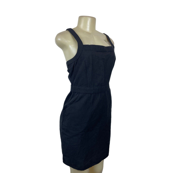 Justfab Women's Black Slip Sleveless Dress with Outer Pockets Sz S - New