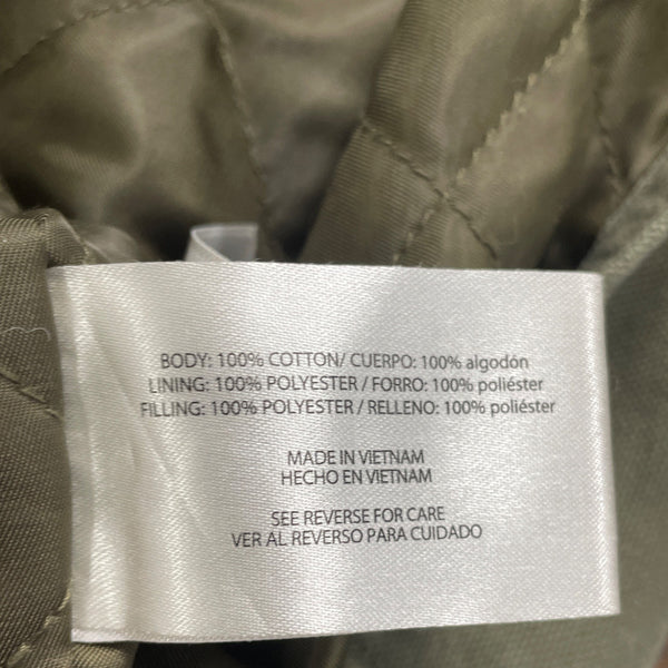 Orvis Men's Olive Green Quilted Field Jacket Corduroy Collar Size XXL