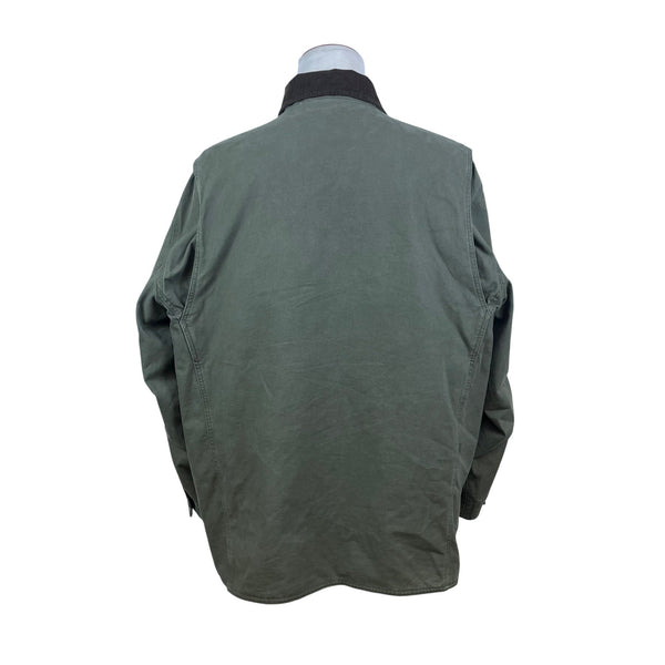 Orvis Men's Olive Green Quilted Field Jacket Corduroy Collar Size XXL