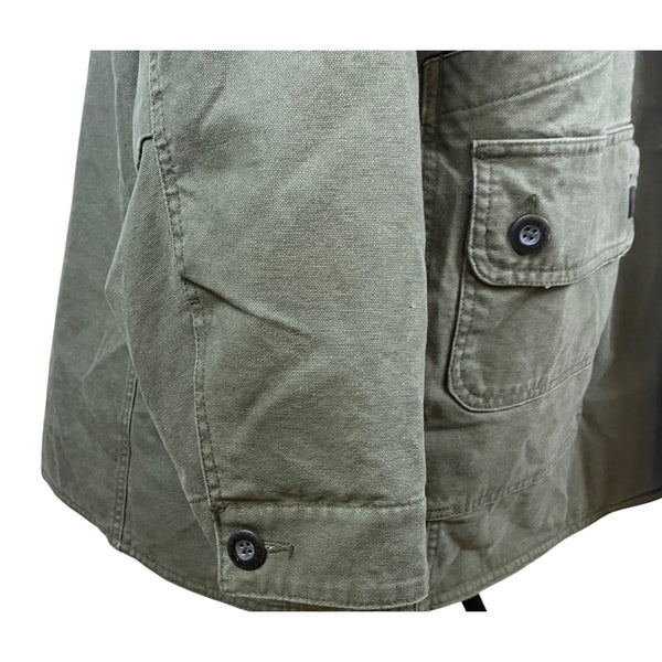 Orvis Men's Olive Green Quilted Field Jacket Corduroy Collar Size XXL