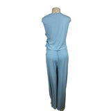 Yozy Light Blue Sleeveless Casual Set with Tie Waist Wide and Leg Sz XXL - New