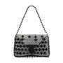 Unbranded Women's Black & White Beaded Shoulder Evening Bag Sz S