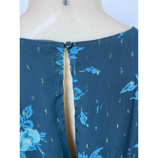 City Studio Women's Teal Blousson Mini Dress With Floral Pattern Size XL - NWT