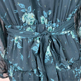City Studio Women's Teal Blousson Mini Dress With Floral Pattern Size XL - NWT