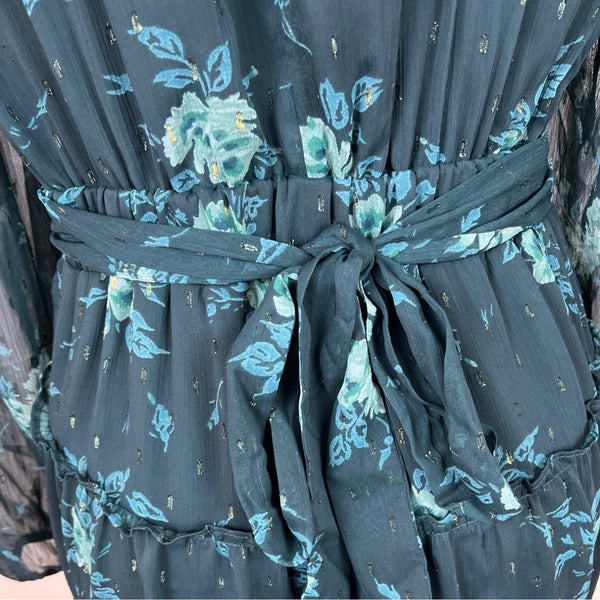 City Studio Women's Teal Blousson Mini Dress With Floral Pattern Size XL - NWT