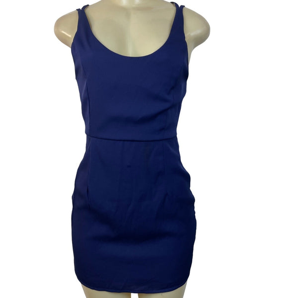 tobi navy blue dress New Tobi Blue Shift Dress 1/2 Sleeves Women's Medium With Pockets