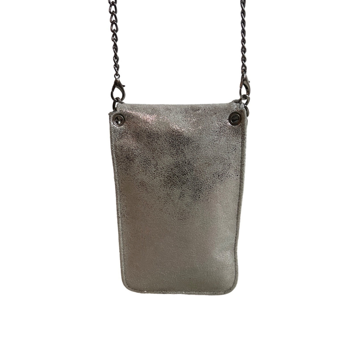 Unbranded Women's Silver Flash Metal touch Gothic Design Phone Bag Sz M