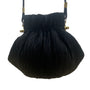 Whiting & Davis Women’s Black Pleated Fabric Gold-Tone Frame Small Crossbody Bag