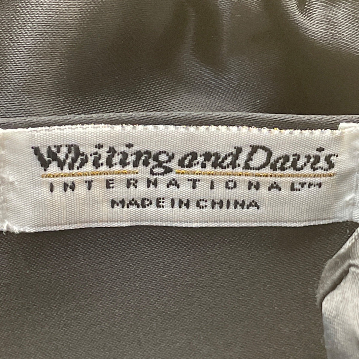 Whiting & Davis Women’s Black Pleated Fabric Gold-Tone Frame Small Crossbody Bag