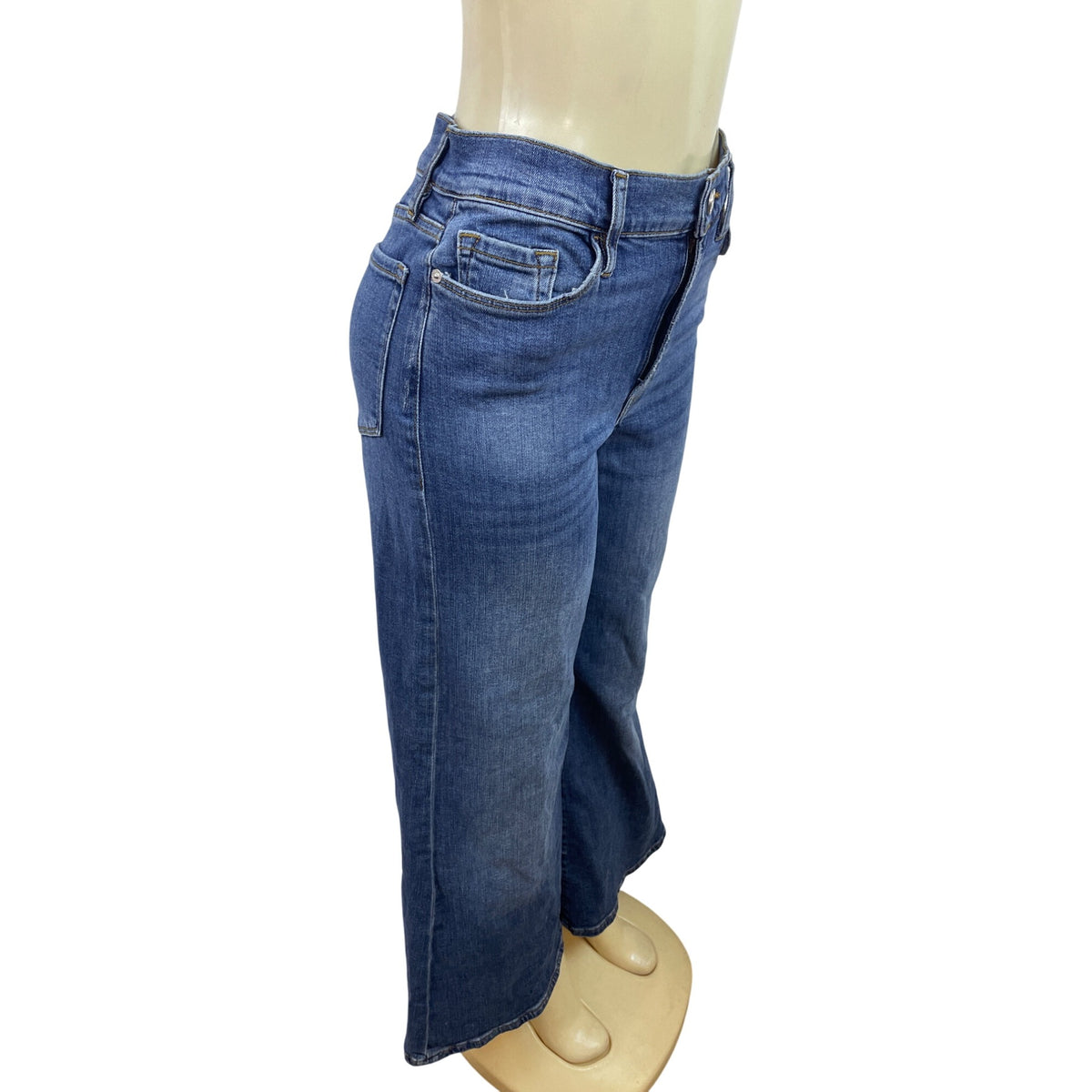 Frame Womens Easy Wide Flare Blue Denim Jeans Sz 30