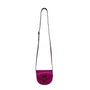 Handcrafted Fuchsia & Brown Leather Adjustable Strap Saddle Bag Sz S