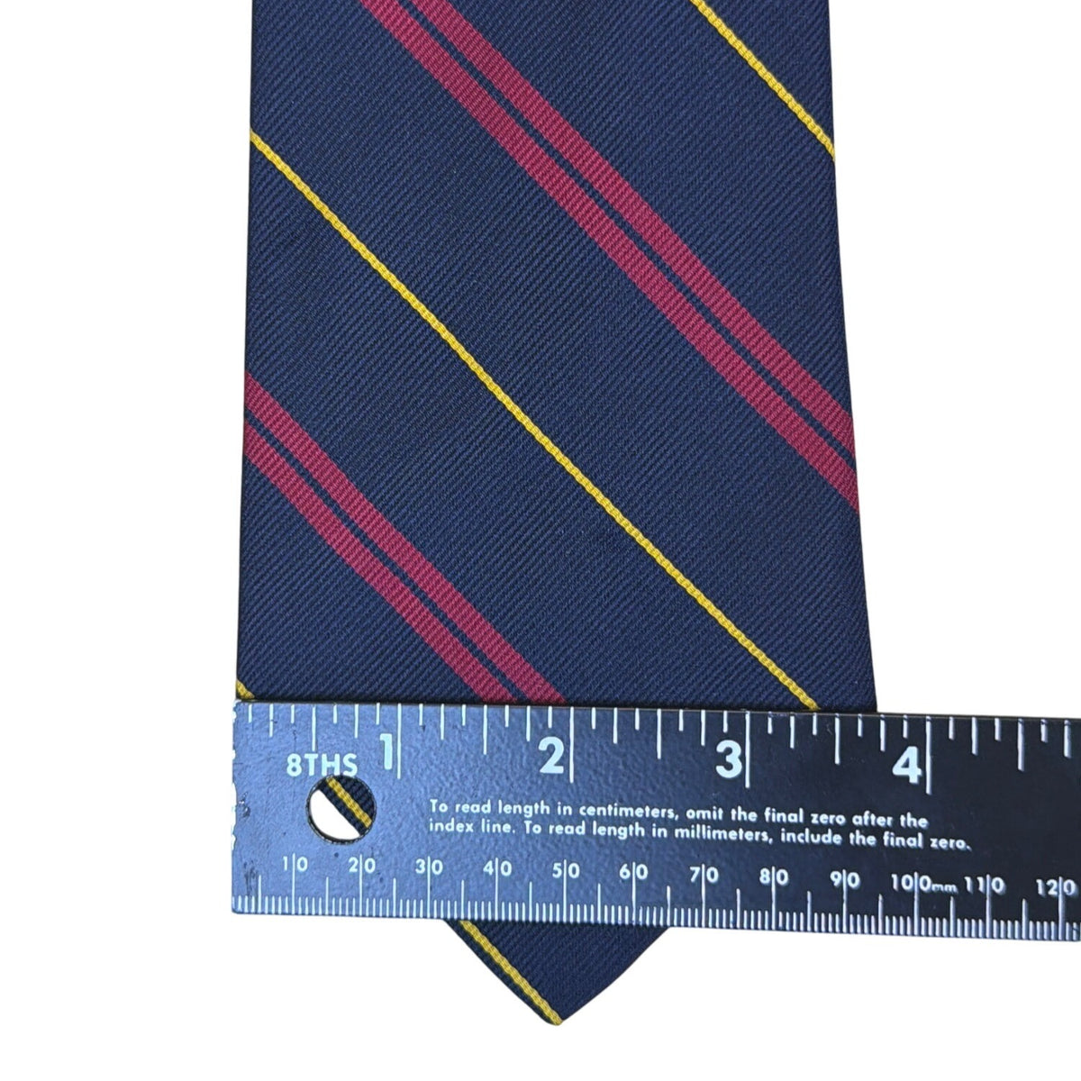 Vintage All Silk Striped Tie Red & Yellow Pattern Classic 58" Length