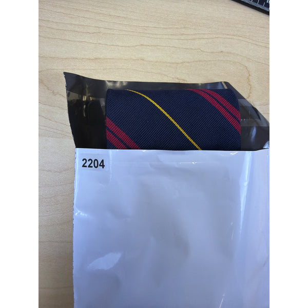 Vintage All Silk Striped Tie Red & Yellow Pattern Classic 58" Length