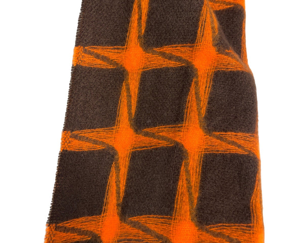 Unisex Black Grey and Orange Square Pattern Scarf One Size - New