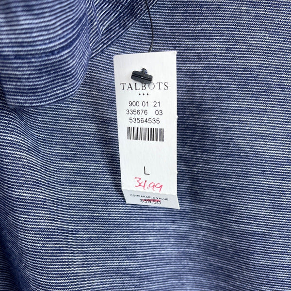 Talbots Women's Blue Long Sleeve Blouse Shirt Sz L - New