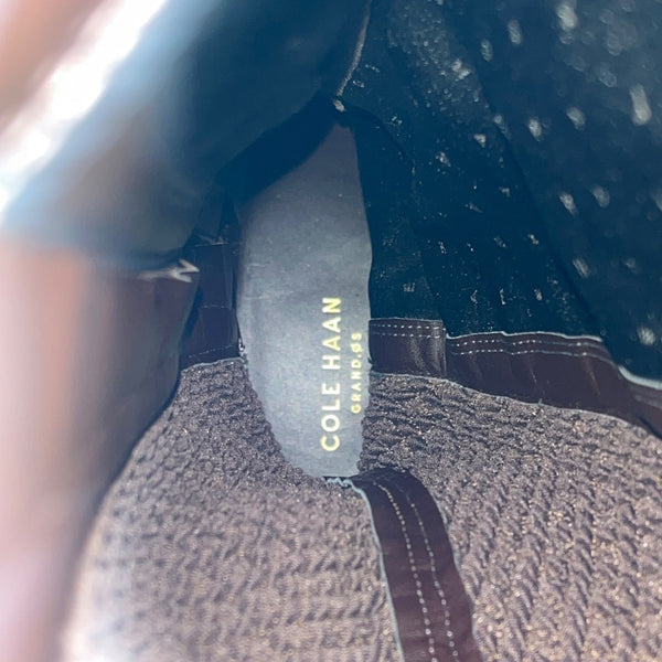 Cole Haan Women's Brown Leather Isabell Stretch Mid Calf Zip Up Boots Size 8.5B