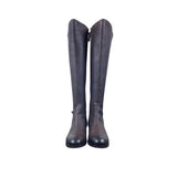 Cole Haan Women's Brown Leather Isabell Stretch Mid Calf Zip Up Boots Size 8.5B