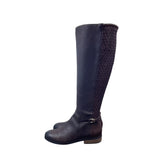 Cole Haan Women's Brown Leather Isabell Stretch Mid Calf Zip Up Boots Size 8.5B