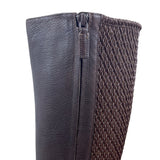Cole Haan Women's Brown Leather Isabell Stretch Mid Calf Zip Up Boots Size 8.5B