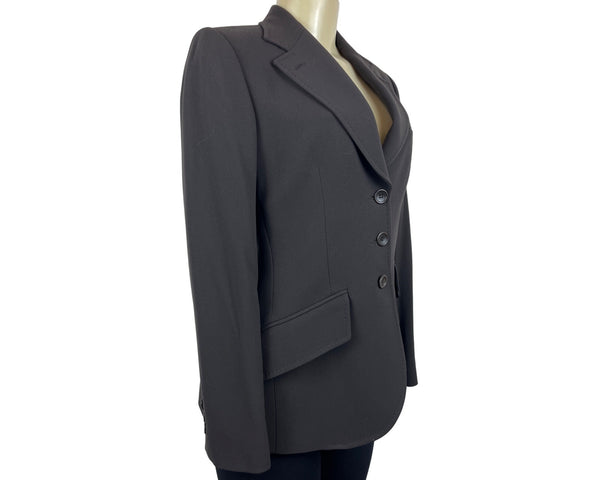 Collezioni Women's Black Button-Front Blazer Jacket Notched Lapel Sz 6