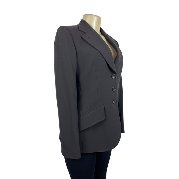 Collezioni Women's Black Button-Front Blazer Jacket Notched Lapel Sz 6