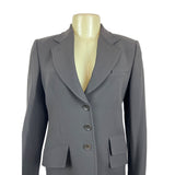 Collezioni Women's Black Button-Front Blazer Jacket Notched Lapel Sz 6