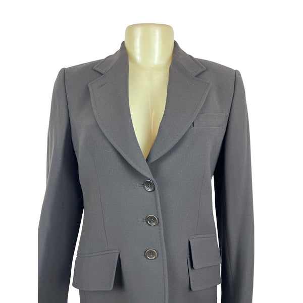 Collezioni Women's Black Button-Front Blazer Jacket Notched Lapel Sz 6