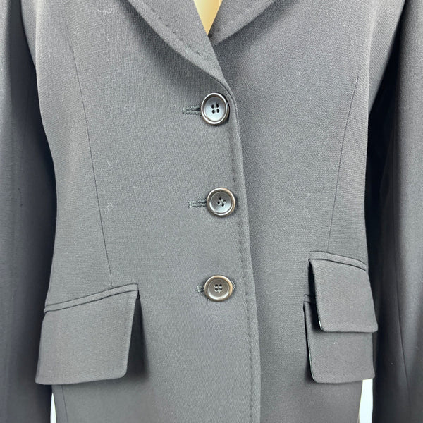 Collezioni Women's Black Button-Front Blazer Jacket Notched Lapel Sz 6