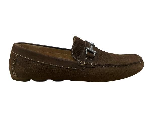1901 Men’s Brown Suede & Leather Upper Slip-On Perforated Bit Loafers Size 10M