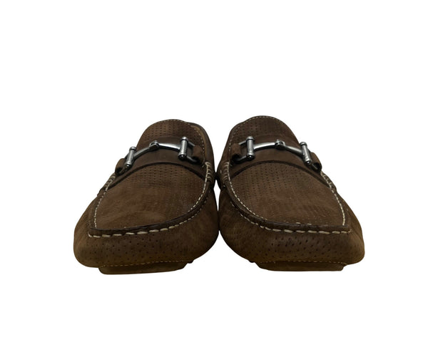 1901 Men’s Brown Suede & Leather Upper Slip-On Perforated Bit Loafers Size 10M
