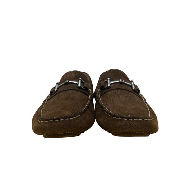 1901 Men’s Brown Suede & Leather Upper Slip-On Perforated Bit Loafers Size 10M
