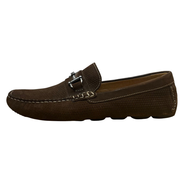 1901 Men’s Brown Suede & Leather Upper Slip-On Perforated Bit Loafers Size 10M
