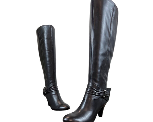 Naturalizer Womens Black Knee-High Leather Boots Size 10M - New with box