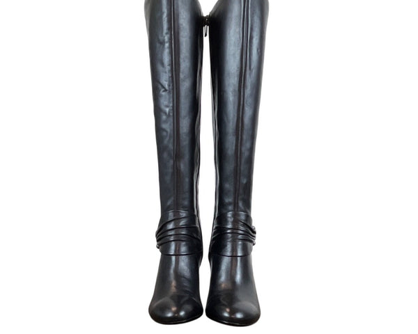 Naturalizer Womens Black Knee-High Leather Boots Size 10M - New with box