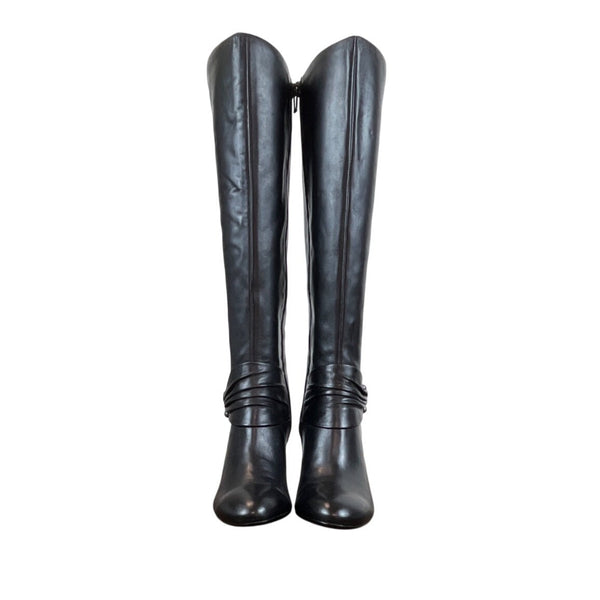 Naturalizer Womens Black Knee-High Leather Boots Size 10M - New with box