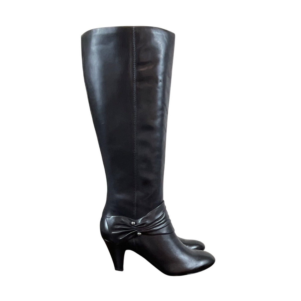 Naturalizer Womens Black Knee-High Leather Boots Size 10M - New with box